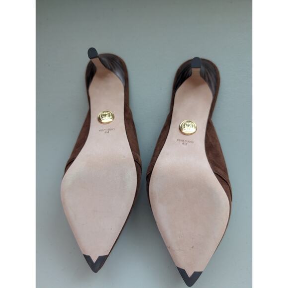 New Veronica Beard Leslie Suede Mule Size US 6M Cedar 2.75" Heel - Picture 9 of 11
